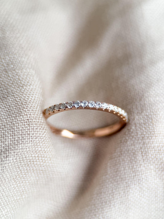 Vintage Diamond Pave Wedding Band in 14k Rose Gold, Retro Jewelry from the 2000s - Timeless, Sustainable, @JewelryOnRepeat