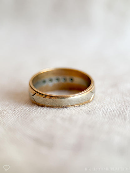 Vintage 1960s Diamond Wedding Band, 14k Gold