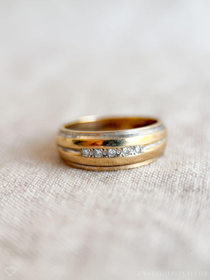 Vintage 1960s Diamond Wedding Band, 14k Gold