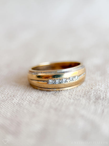 Vintage 1960s Diamond Wedding Band, 14k Gold