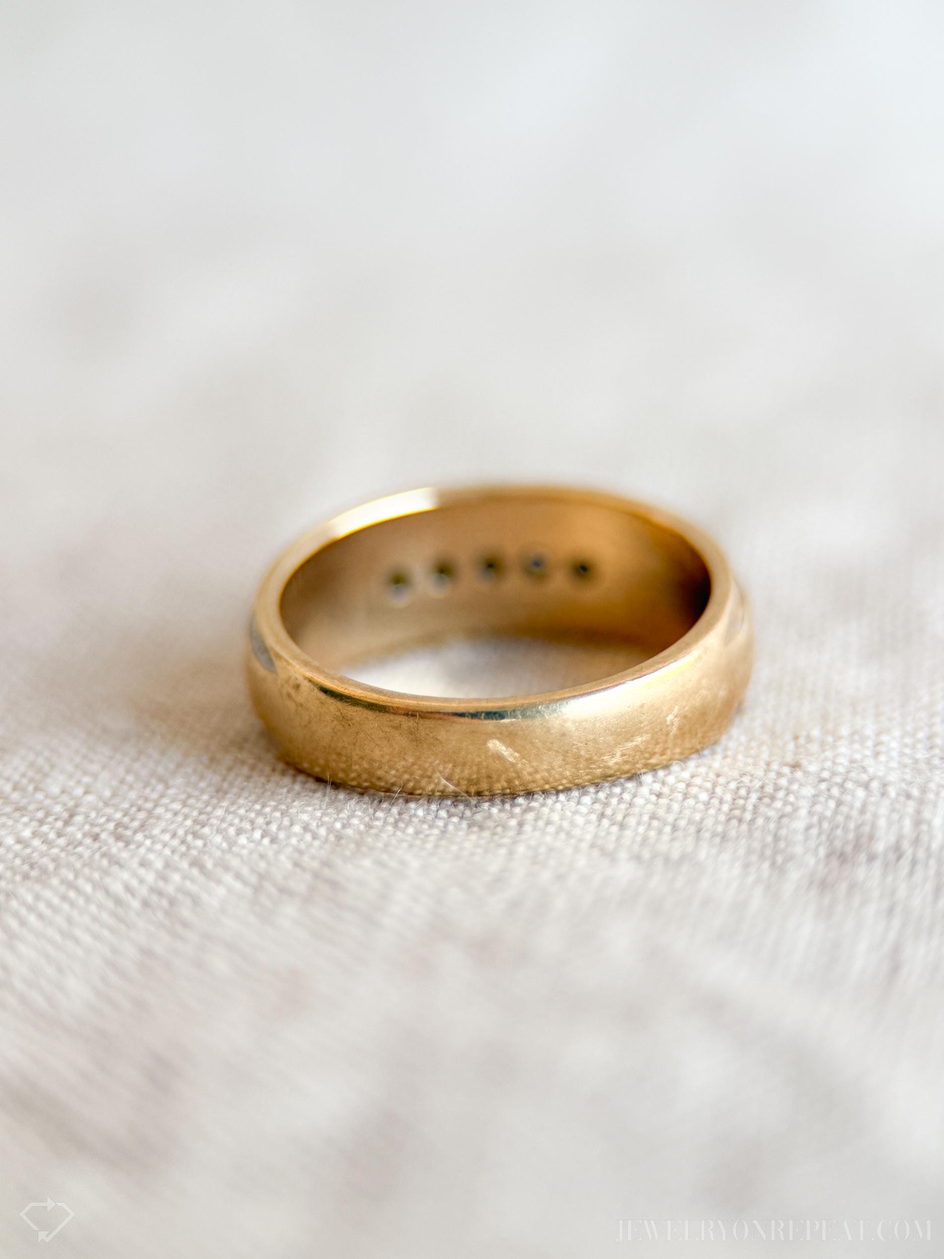 Vintage 1960s Diamond Wedding Band, 14k Gold