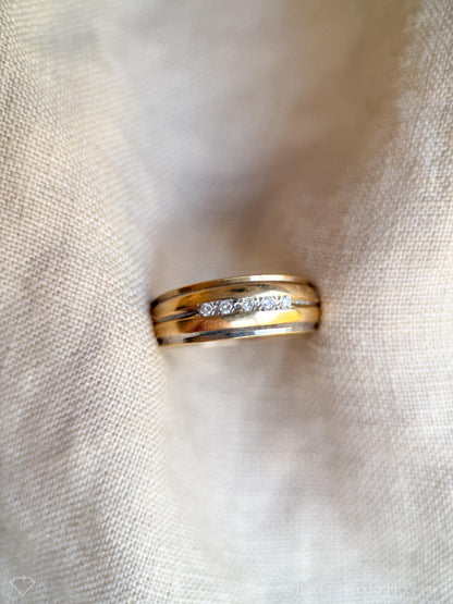 Vintage 1960s Diamond Wedding Band, 14k Gold