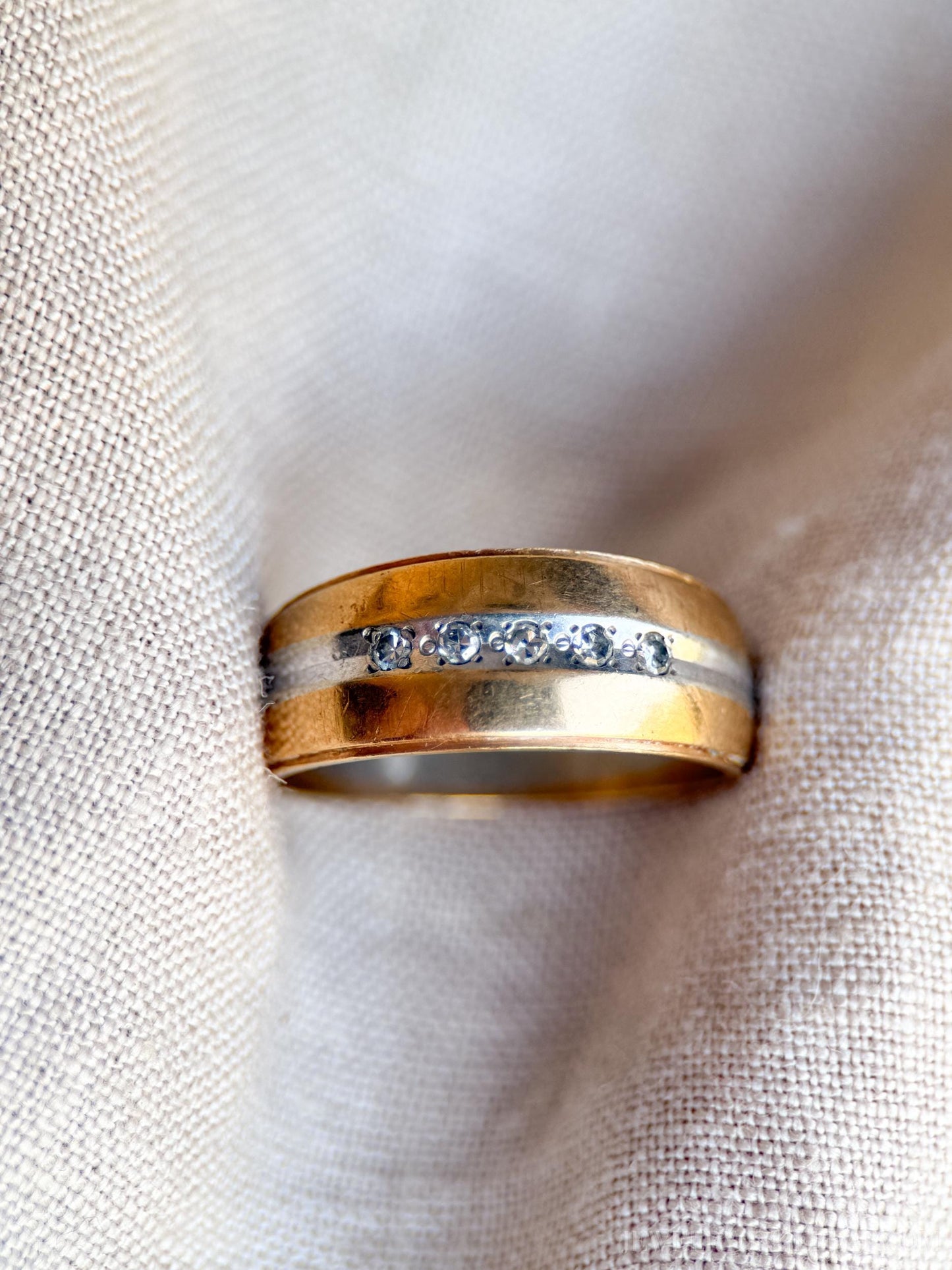 Vintage 1960s Diamond Wedding Band, 14k Gold