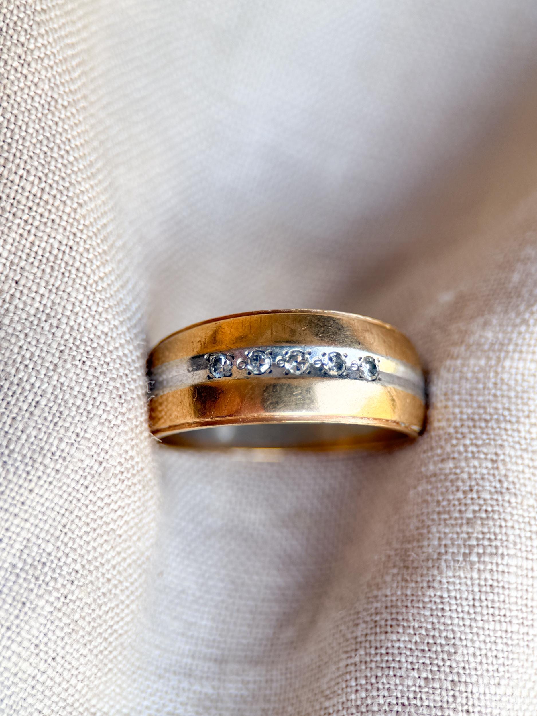 Vintage 1960s Diamond Wedding Band, 14k Gold