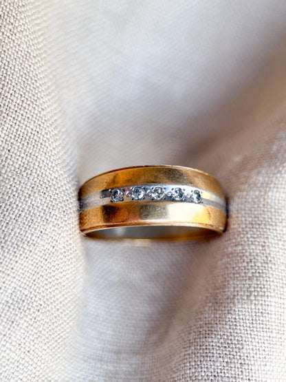 Vintage 1960s Diamond Wedding Band, 14k Gold