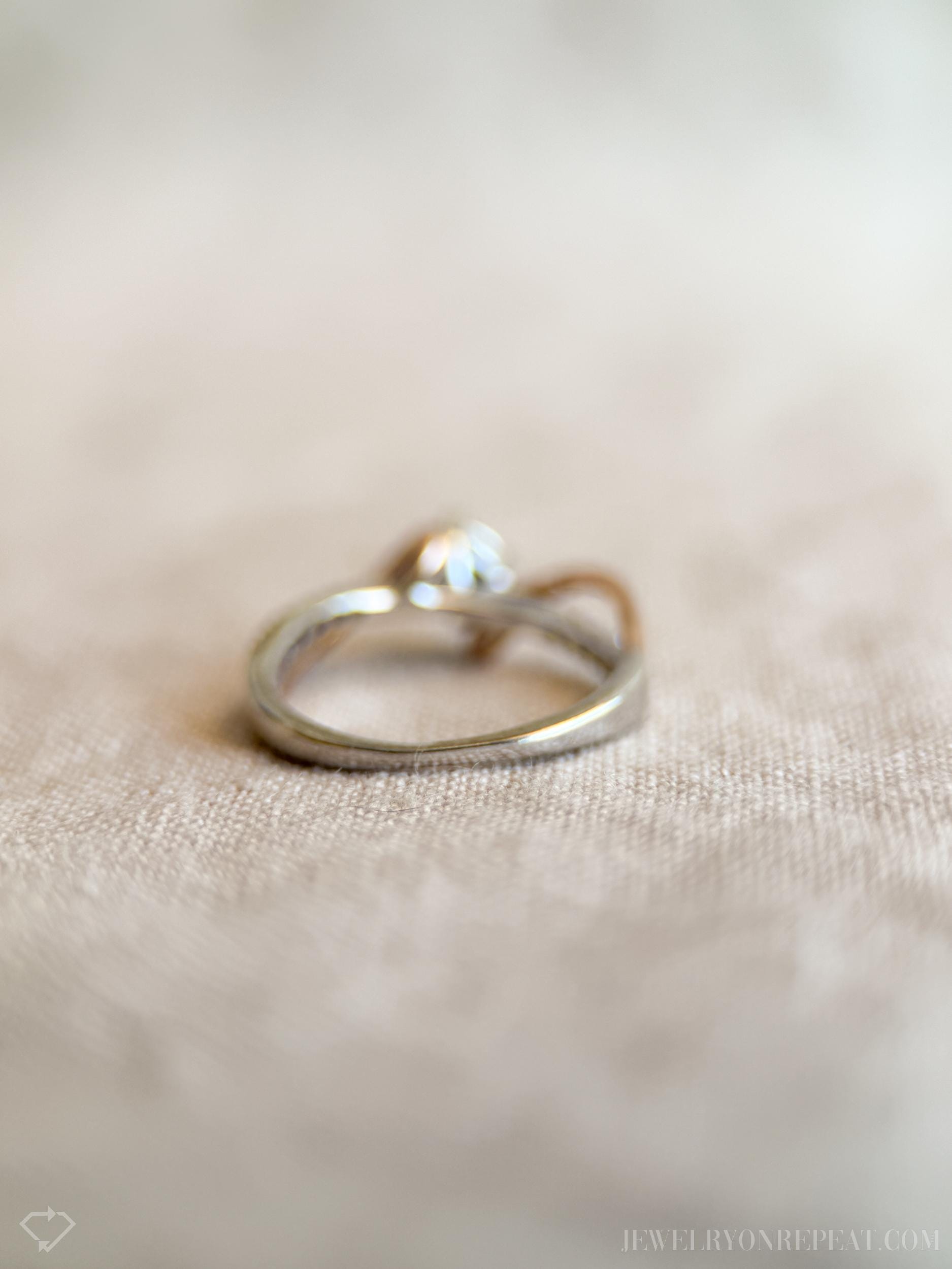 Vintage Diamond Engagement Ring, Round Cut, 10k White & Rose Gold, 2000s Infinity Bridal Ring