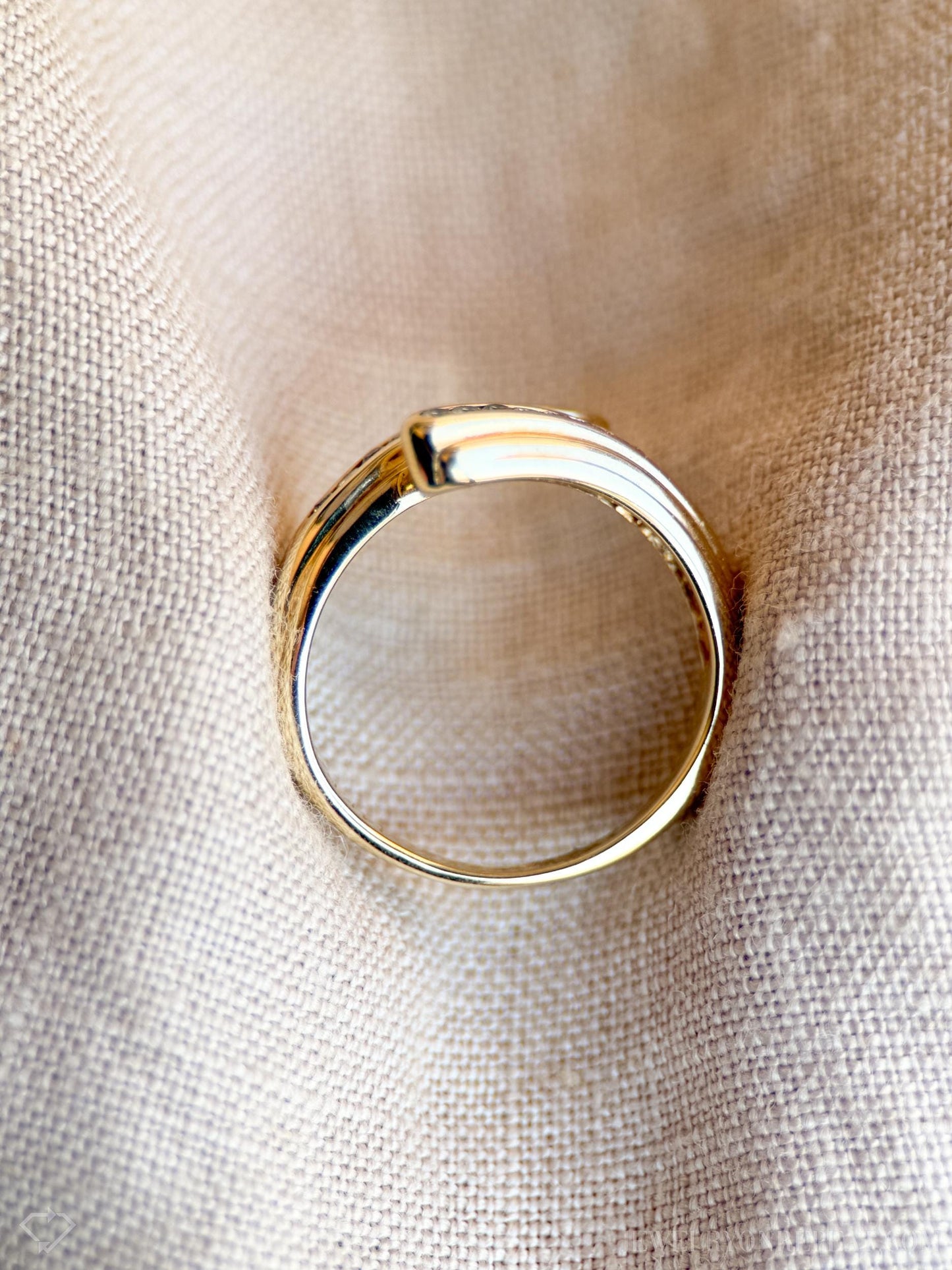 Vintage Diamond Wedding Band, 14k Gold, Anniversary Ring, Channel Set Bypass Band