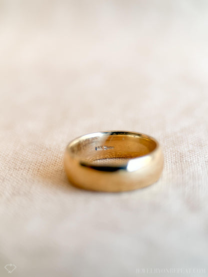 Vintage Gold Wedding Band, 14k Gold, Classic Comfort Fit Minimalist Ring
