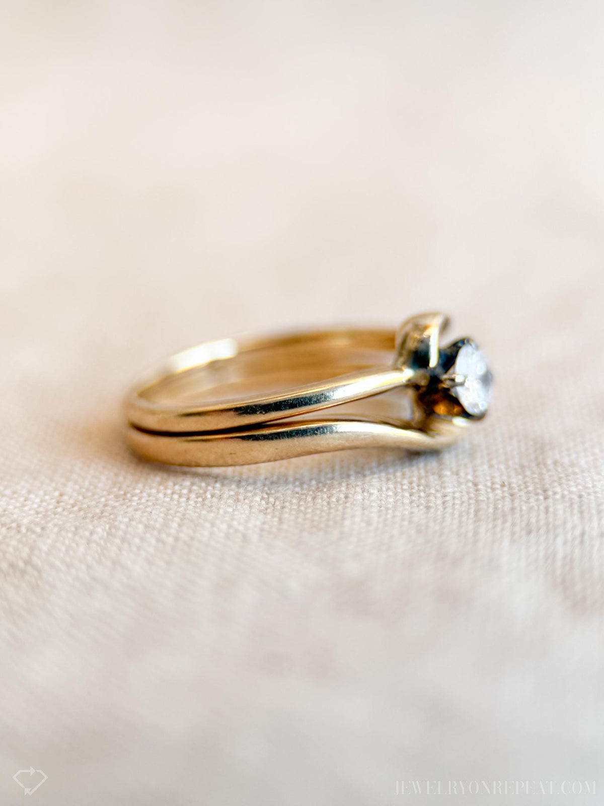 Vintage 1990s Diamond Solitaire Engagement Ring in 14k Gold