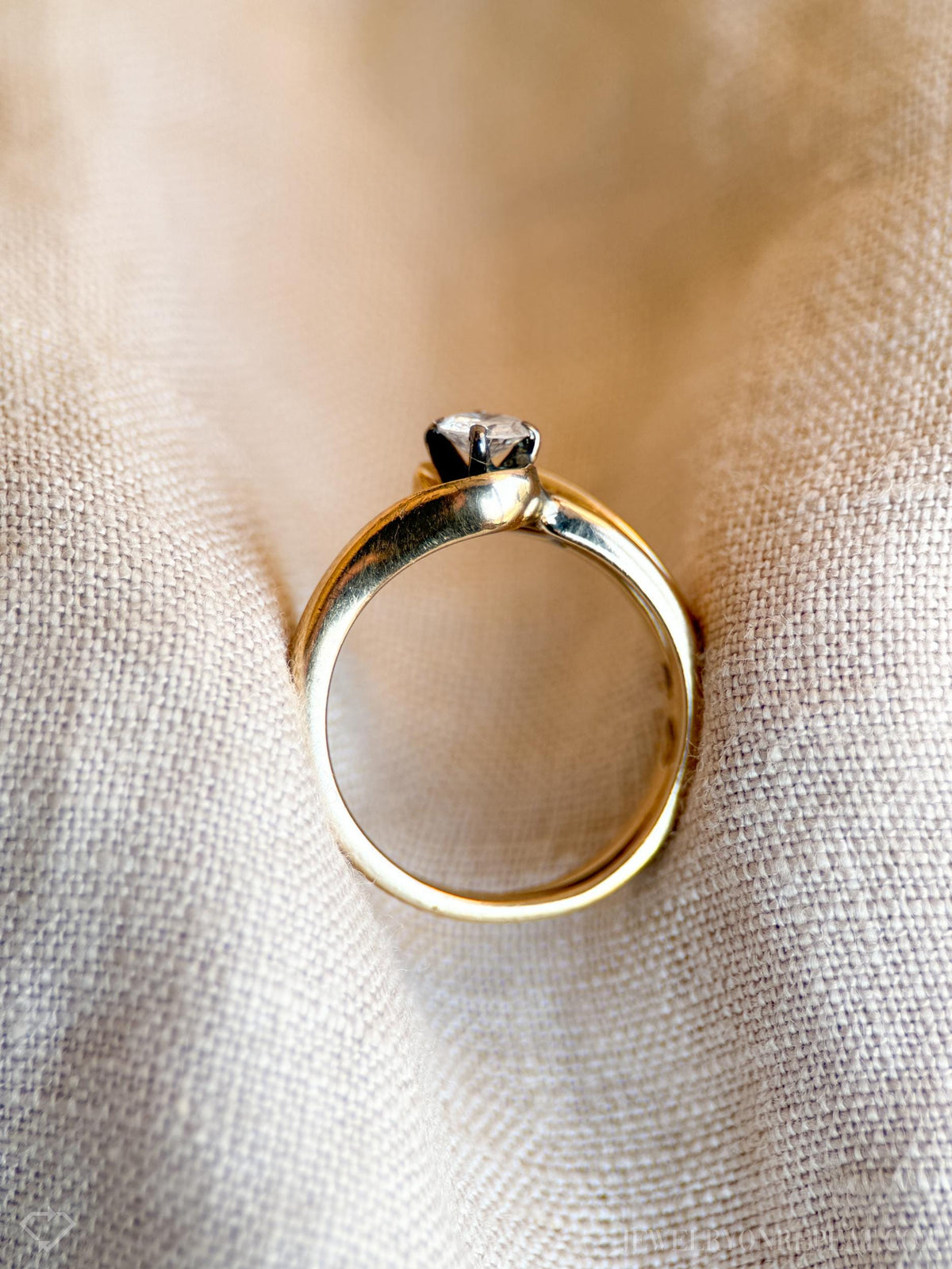 Vintage 1990s Diamond Solitaire Engagement Ring in 14k Gold