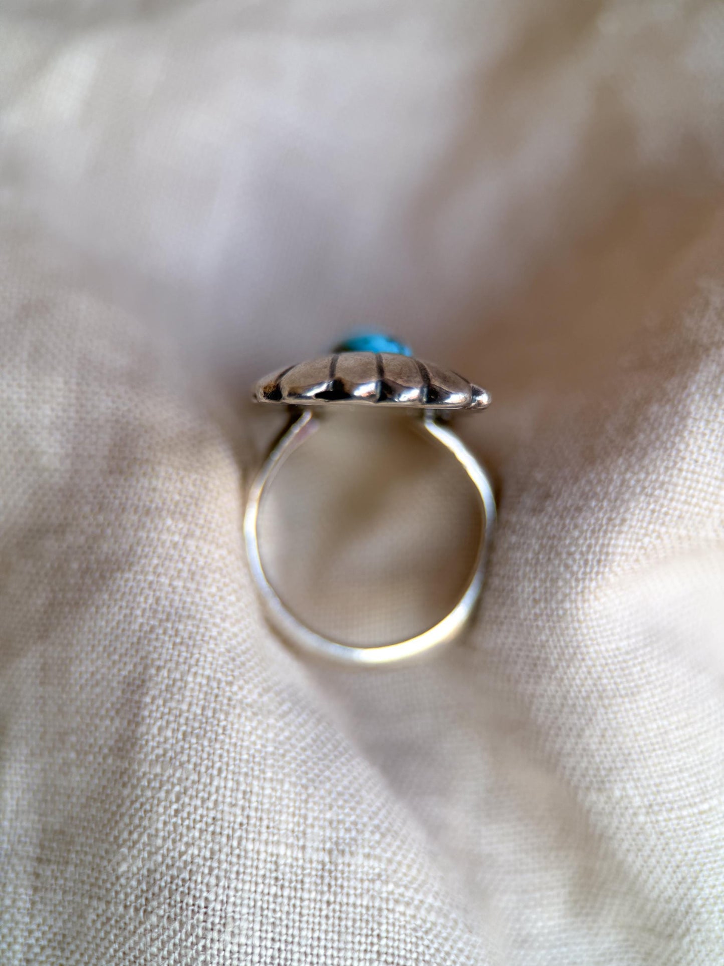 Vintage Sterling Silver Turquoise Double Feather Statement Ring, Boho Artisan Jewelry