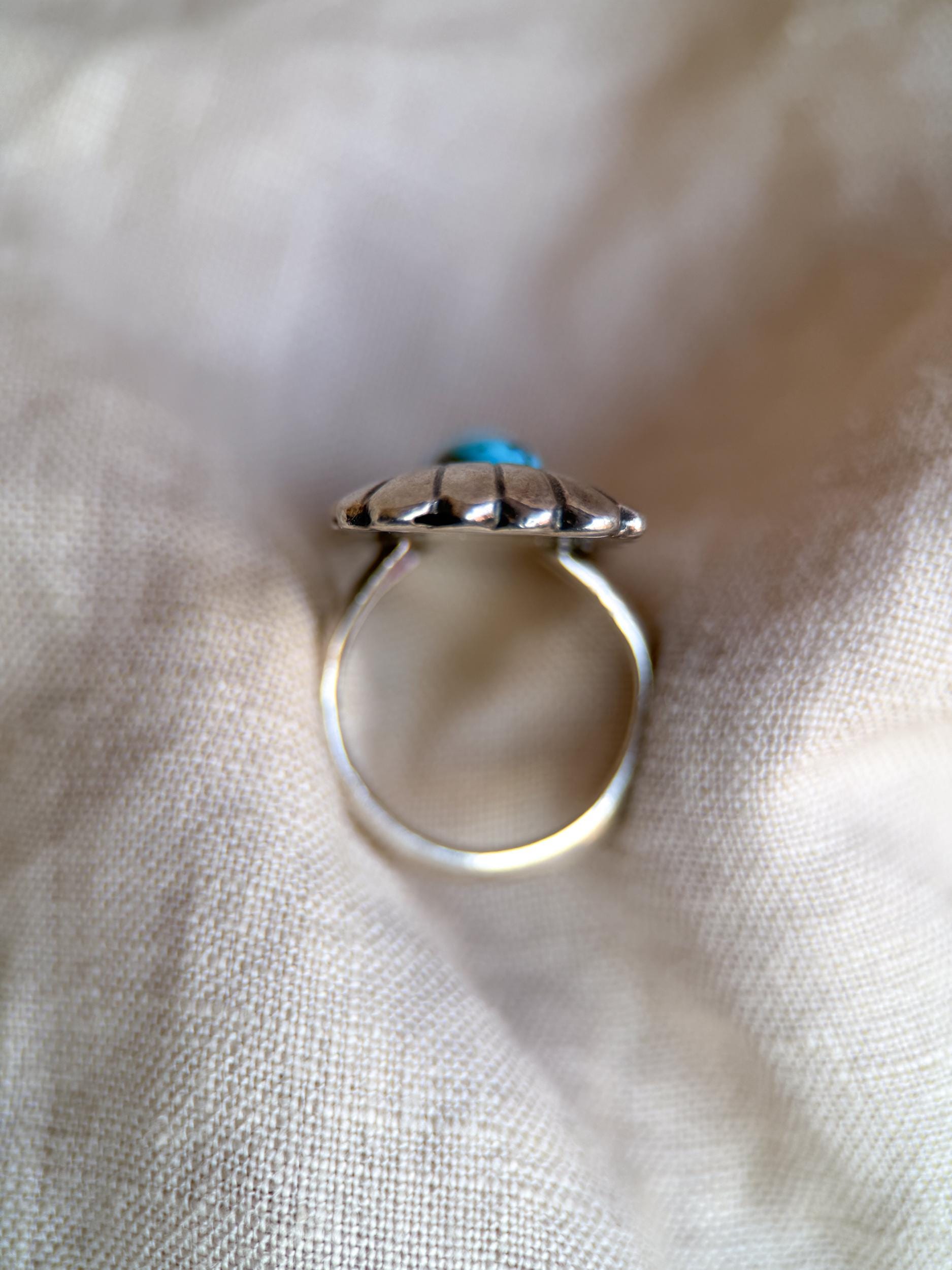 Vintage Sterling Silver Turquoise Double Feather Statement Ring, Boho Artisan Jewelry