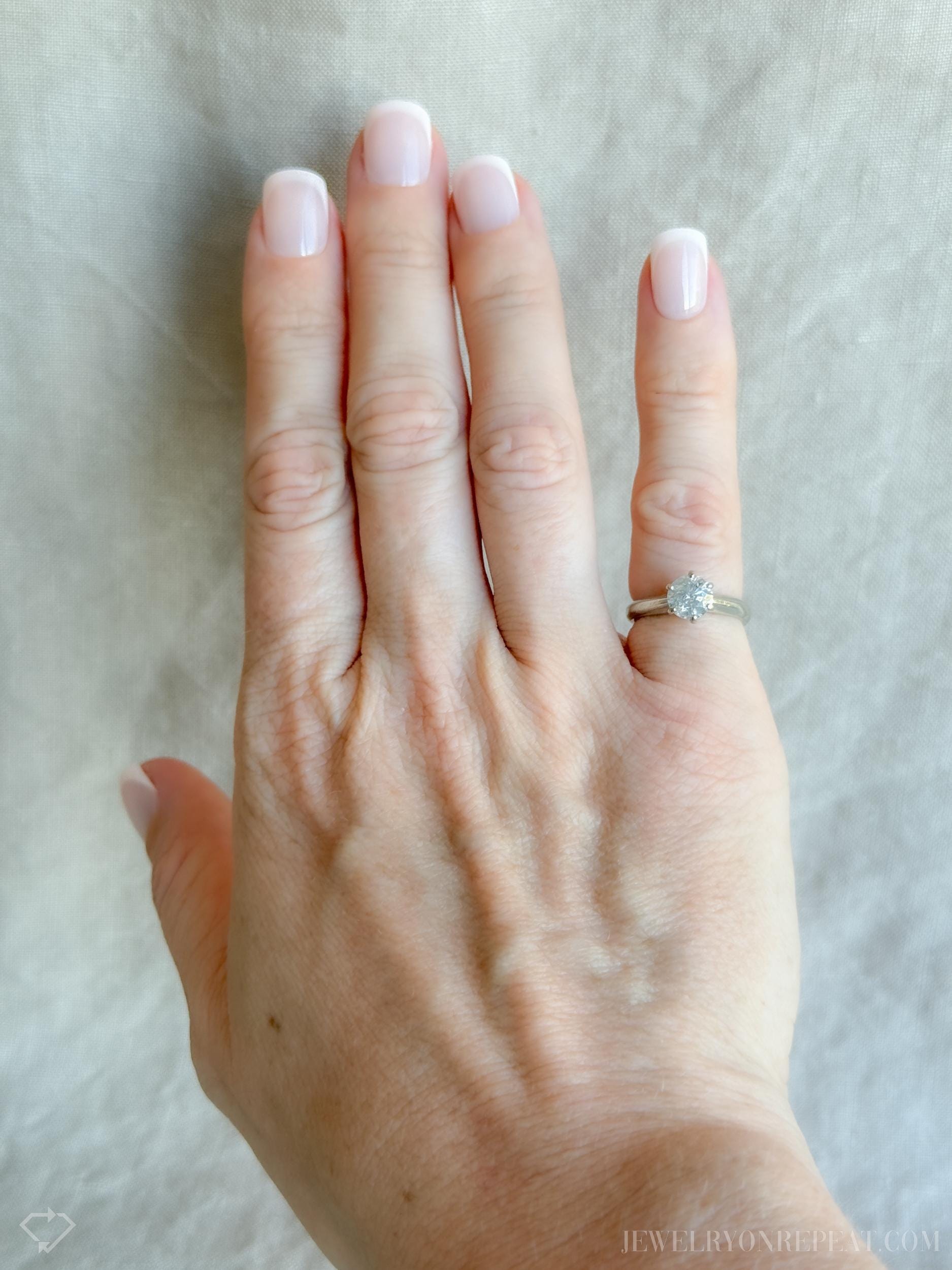 Vintage Diamond Solitaire Engagement Ring in 14k White Gold, Retro Jewelry from the 1990s - Timeless, Sustainable, @JewelryOnRepeat