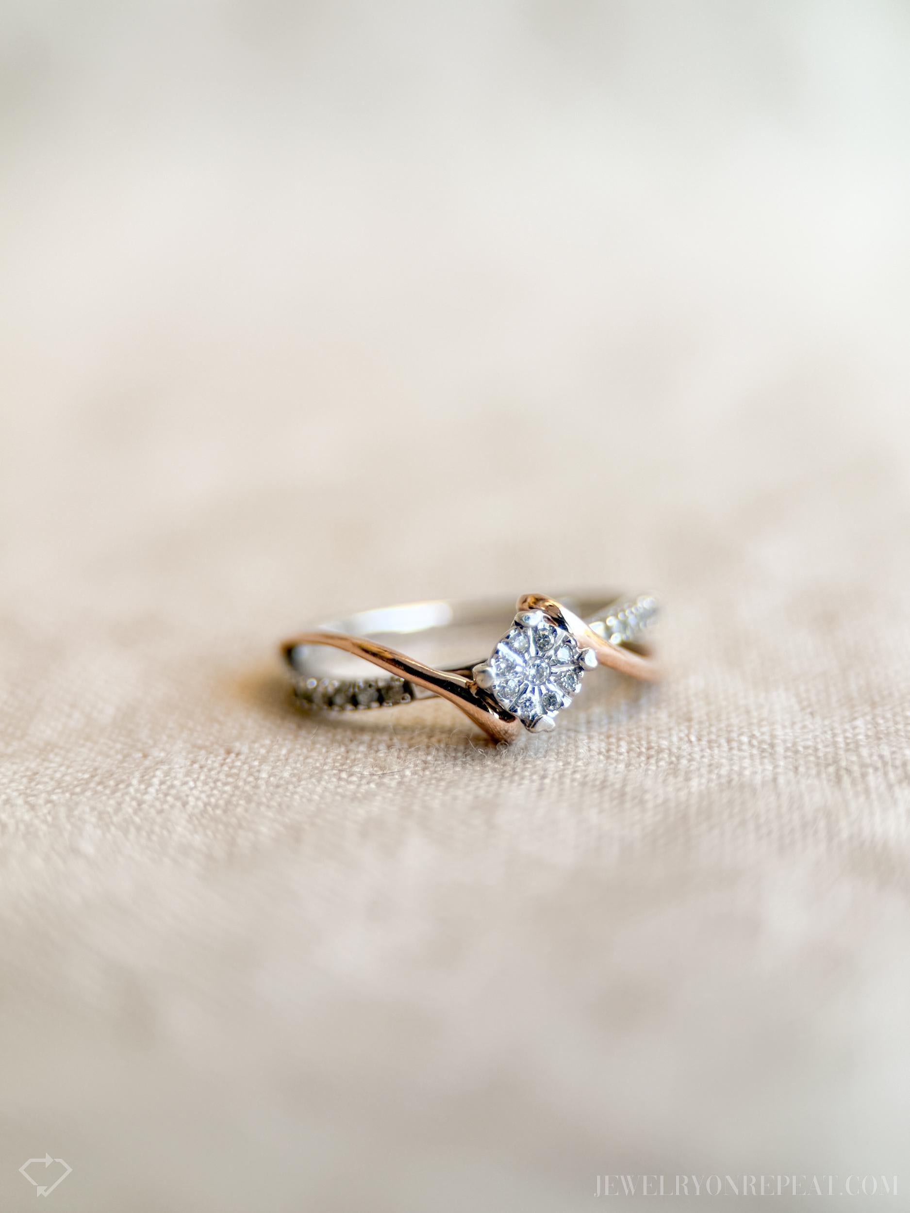 Vintage Diamond Engagement Ring in 10k White and Rose Gold, Retro Jewelry from the 2000s - Timeless, Sustainable, @JewelryOnRepeat