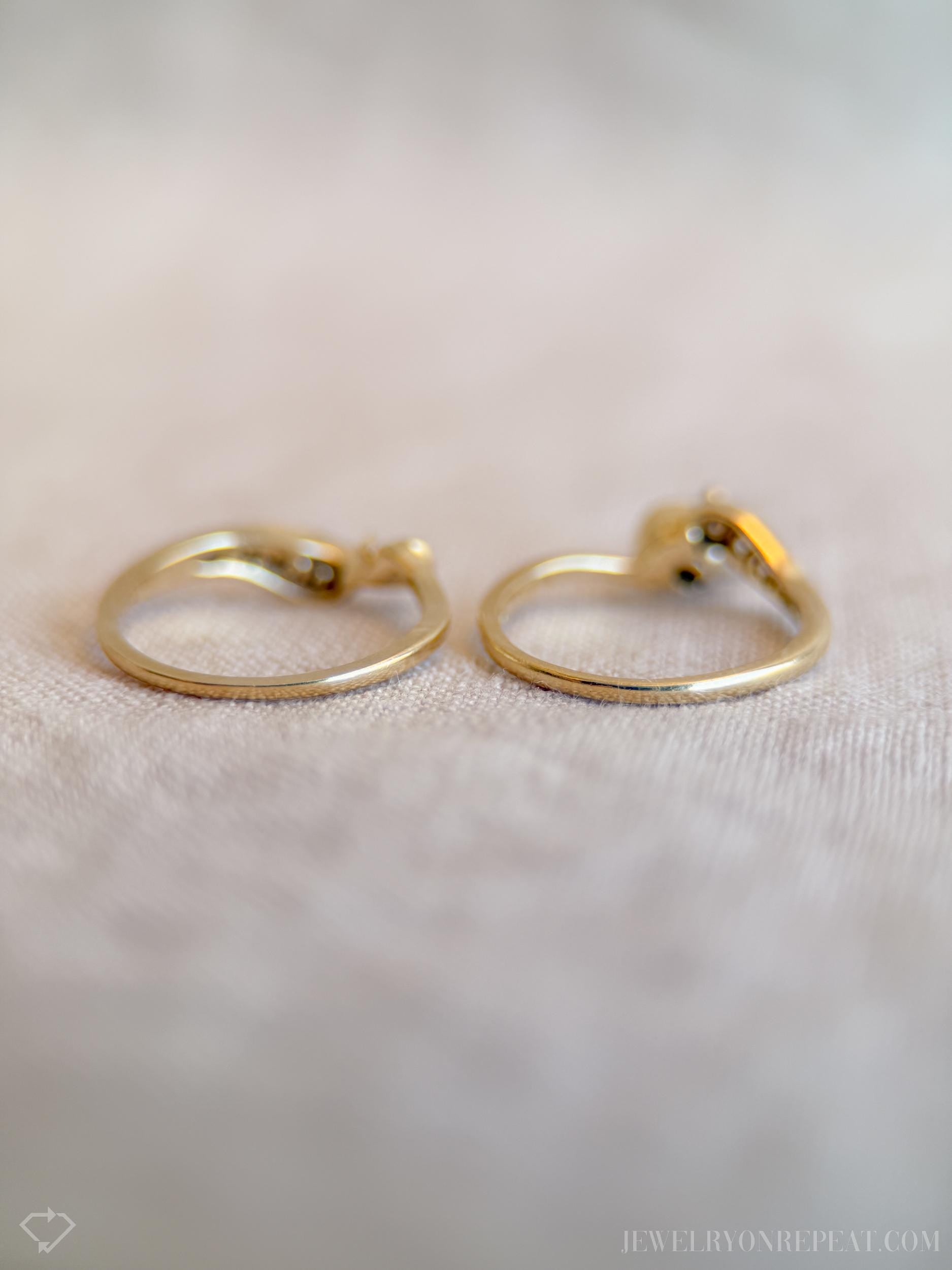 Vintage Diamond Bridal Set, Engagement Ring and Wedding Band in 14k Gold, Retro 1990s Jewelry - Timeless, @JewelryOnRepeat