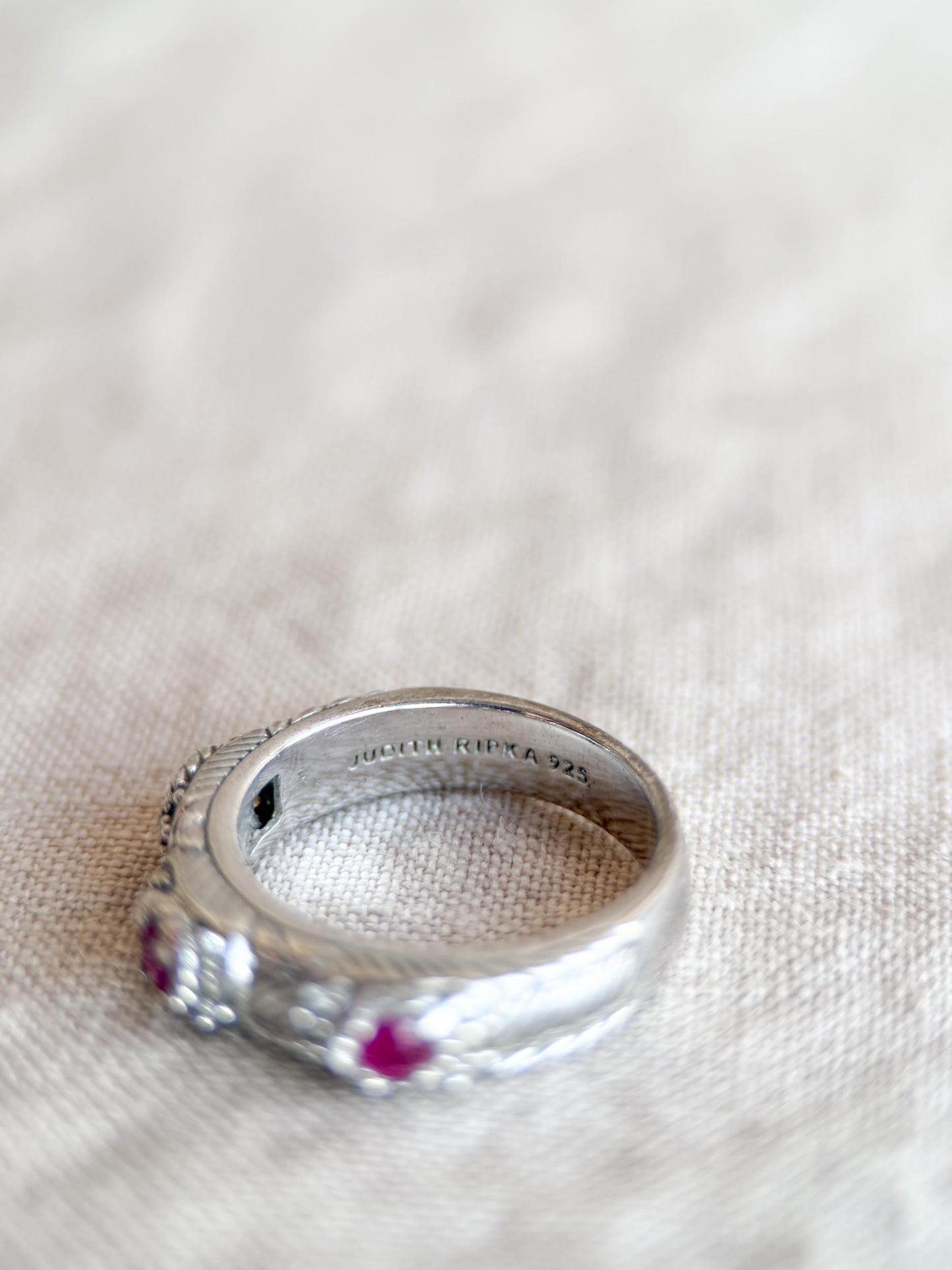 Vintage Sterling Silver Judith Ripka Ruby Ring, Faceted Gemstone Statement Ring, Classic Elegant Jewelry - @JewelryonRepeat