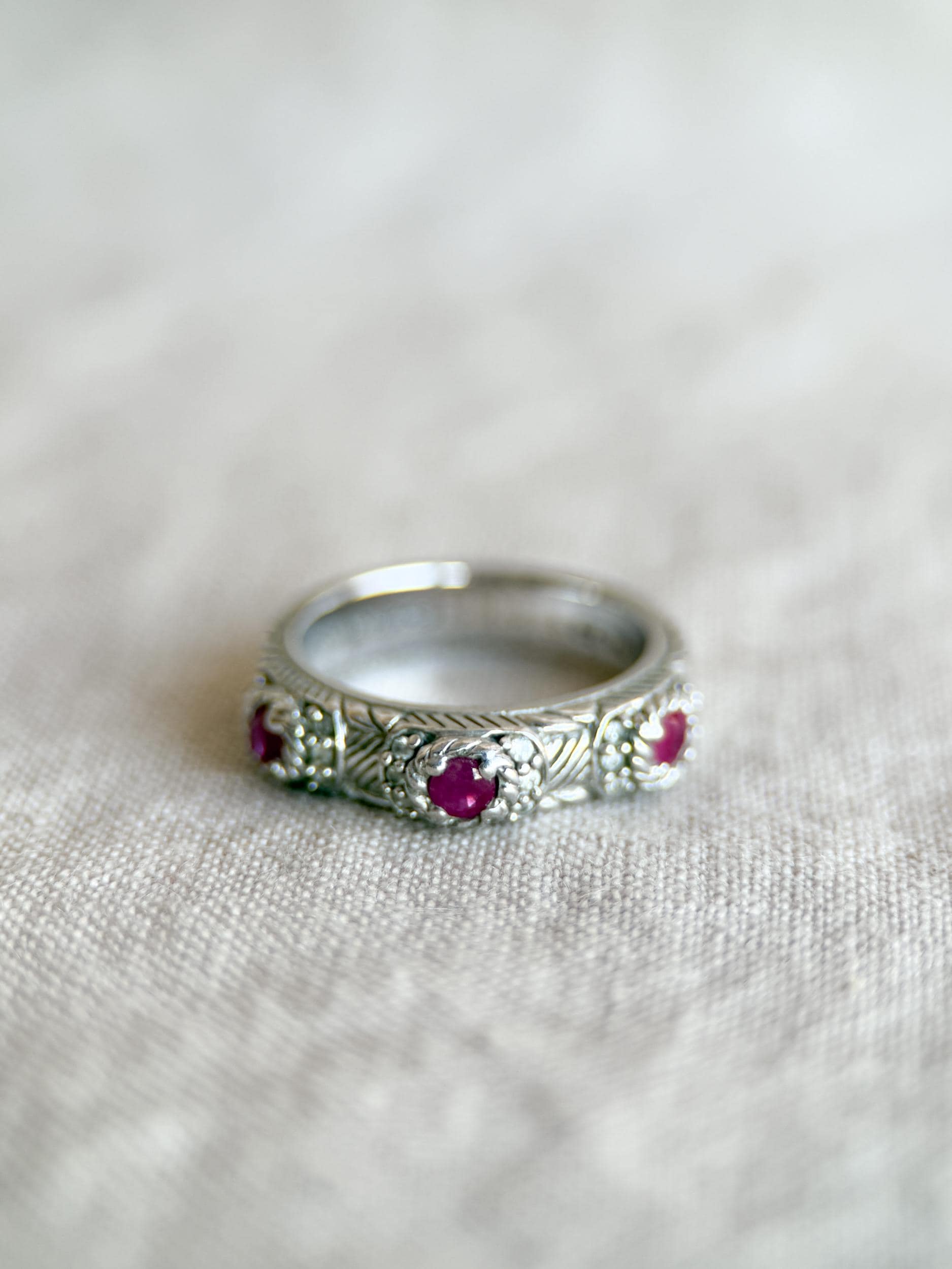 Vintage Sterling Silver Judith Ripka Ruby Ring, Faceted Gemstone Statement Ring, Classic Elegant Jewelry - @JewelryonRepeat