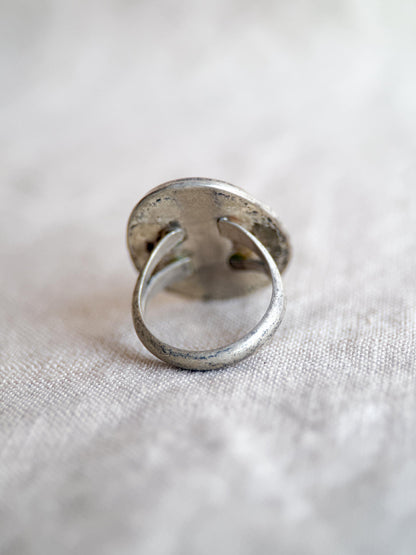 Vintage Sterling Silver Turquoise Teardrop Ring, Boho Statement Jewelry