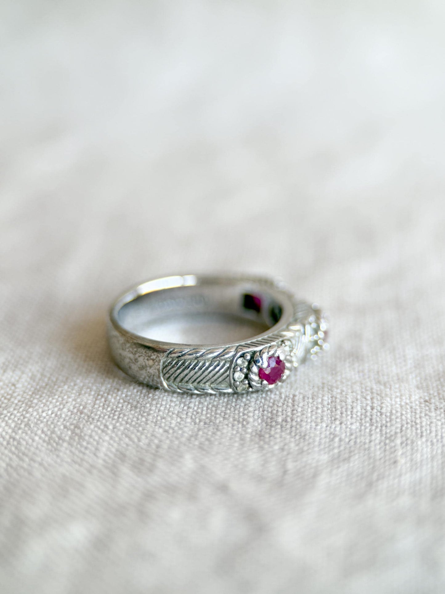 Vintage Sterling Silver Judith Ripka Ruby Ring, Faceted Gemstone Statement Ring, Classic Elegant Jewelry - @JewelryonRepeat