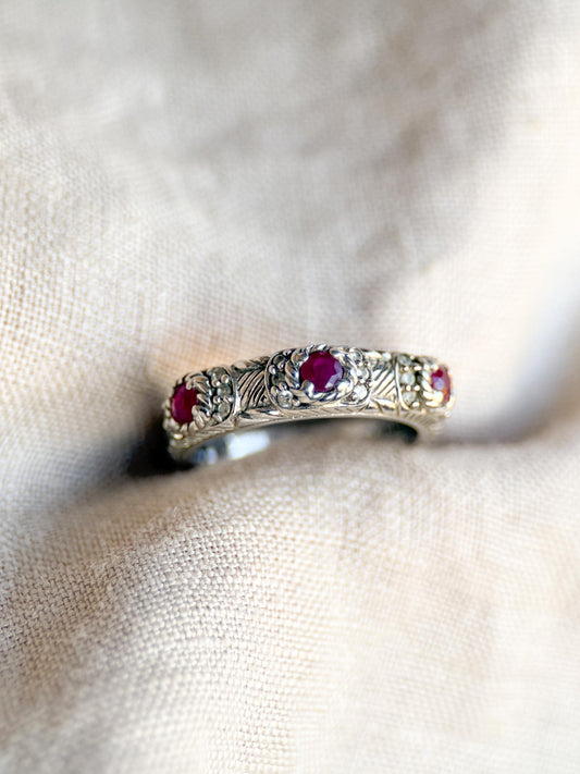 Vintage Sterling Silver Judith Ripka Ruby Ring, Faceted Gemstone Statement Ring, Classic Elegant Jewelry - @JewelryonRepeat