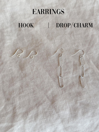 Sterling Silver Earring Components, Hook or Drop Earrings, Build Your Own Earrings, Jewelry Findings