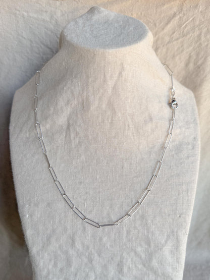 Chain Necklace in Sterling Silver, Cable, Paperclip, Rope Twist, Charm Necklace