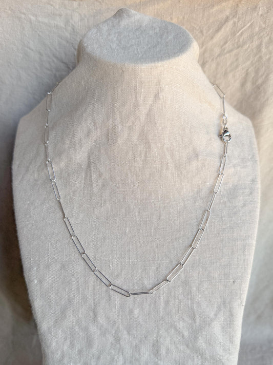 Chain Necklace in Sterling Silver, Cable, Paperclip, Rope Twist, Charm Necklace