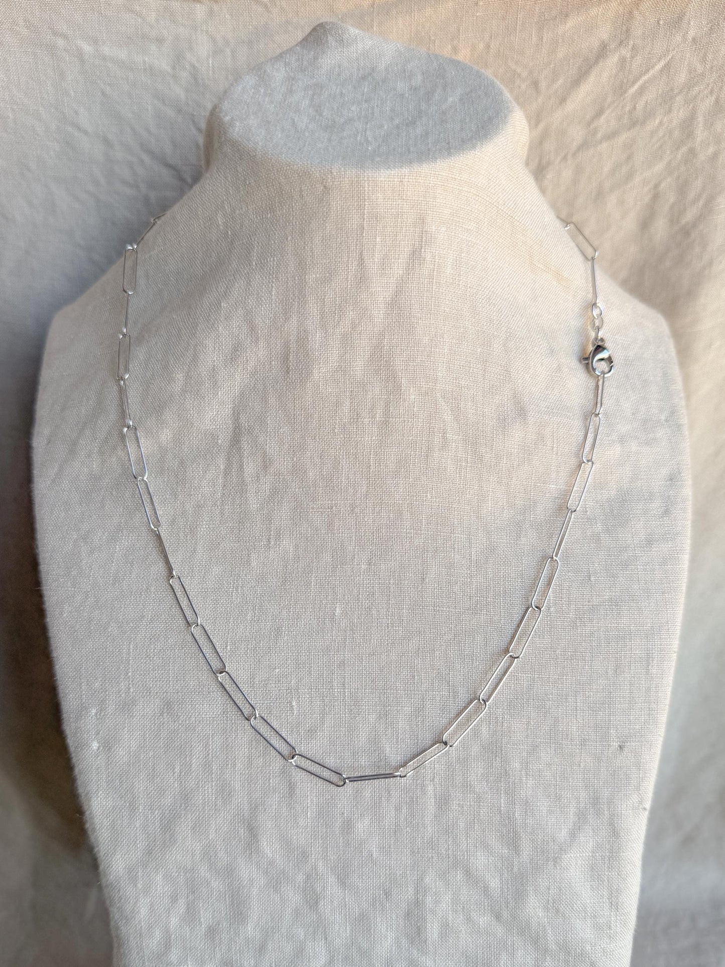 Chain Necklace in Sterling Silver, Cable, Paperclip, Rope Twist, Charm Necklace