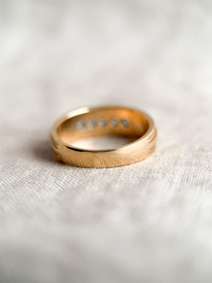 Vintage 1960s Diamond Wedding Band, 14k Gold