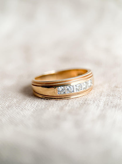 Vintage 1960s Diamond Wedding Band, 14k Gold