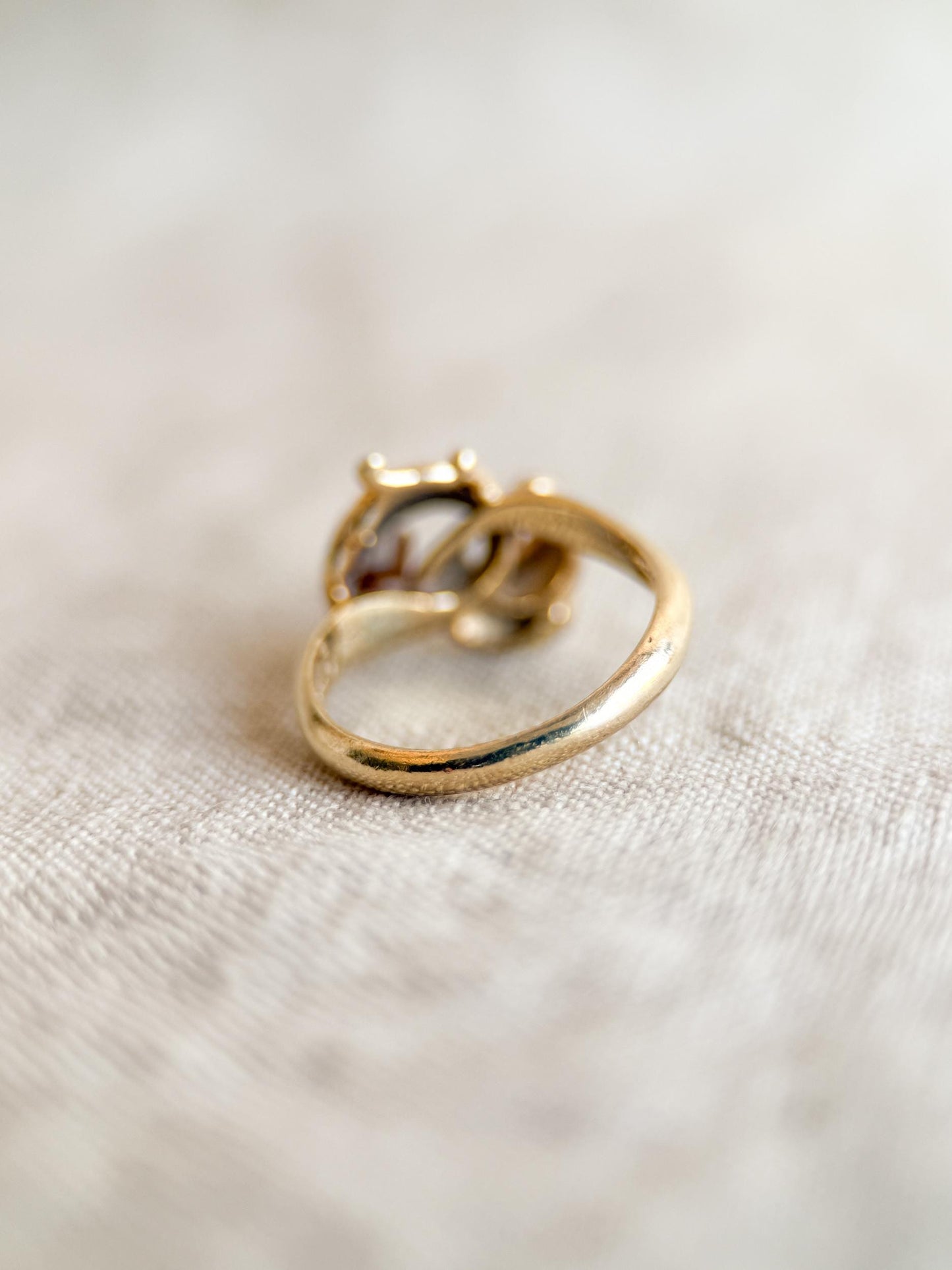 Vintage 1970s Pear Cut Diamond Filigree Engagement Ring