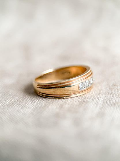 Vintage 1960s Diamond Wedding Band, 14k Gold