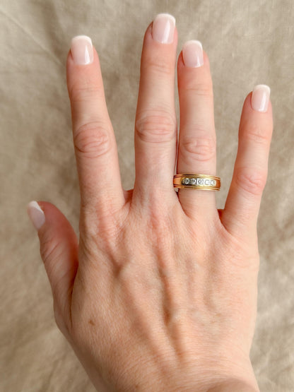 Vintage 1960s Diamond Wedding Band, 14k Gold
