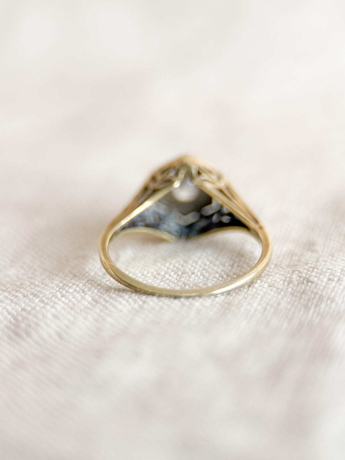 Art Deco Diamond Filigree Engagement Ring – Vintage 1930s, 14k White Gold
