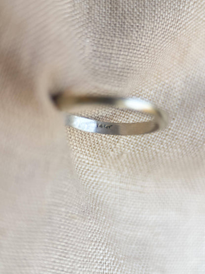 Vintage Wedding Band, 14k White Gold, Squared Minimalist Ring, Stacking Band