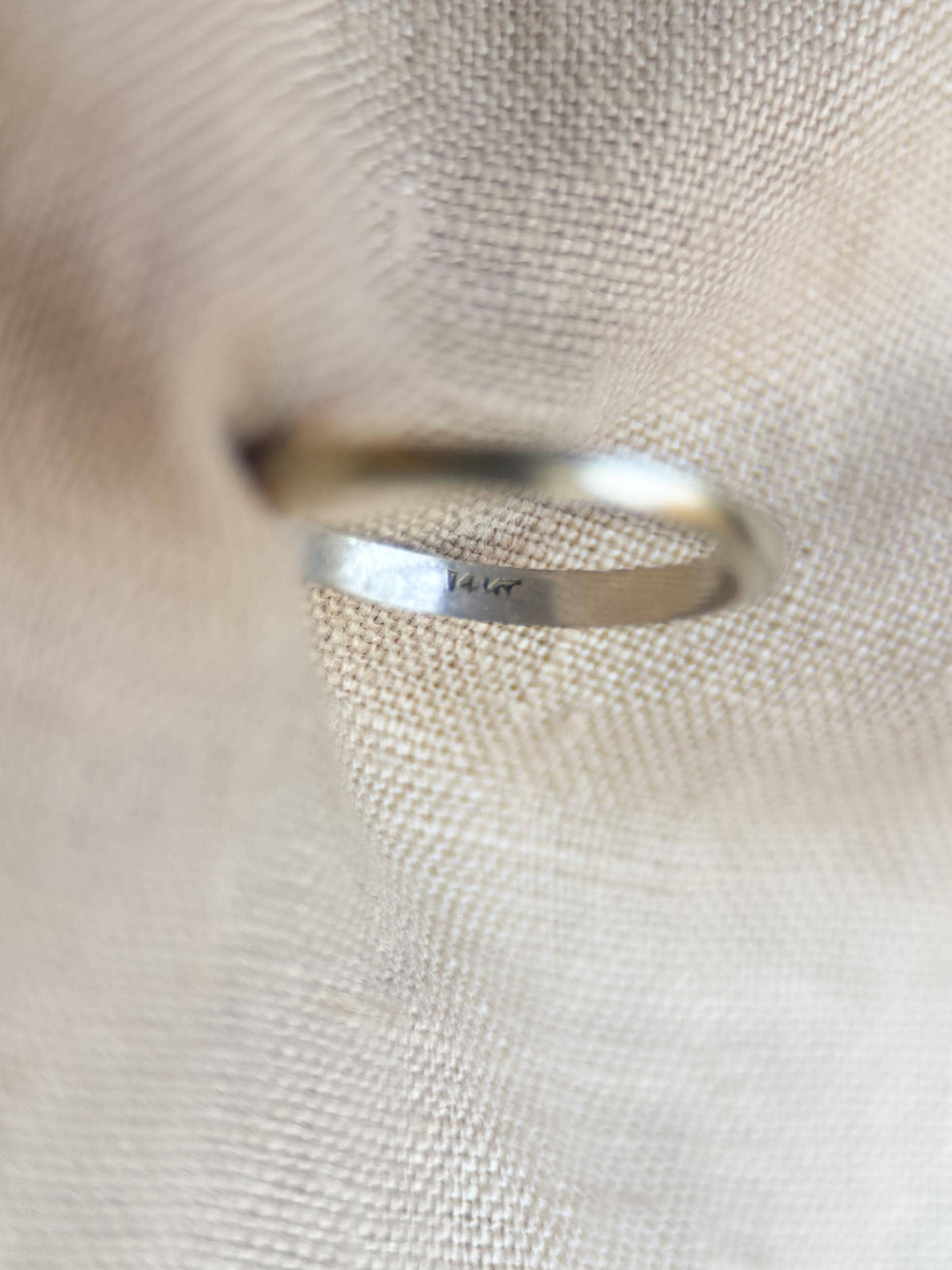 Vintage Wedding Band, 14k White Gold, Squared Minimalist Ring, Stacking Band
