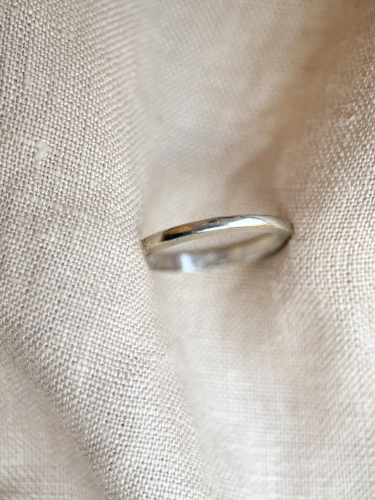 Vintage Wedding Band, 14k White Gold, Squared Minimalist Ring, Stacking Band