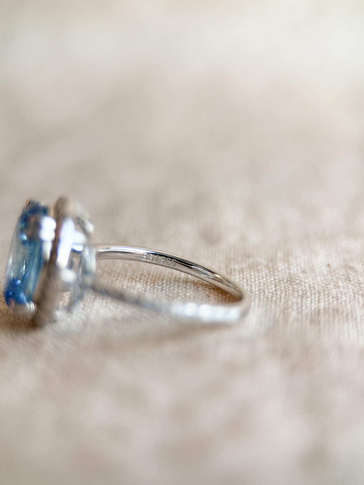 Vintage Sterling Silver Gemstone Halo Ring, Faceted Gemstone Statement Ring, Classic Elegant Jewelry