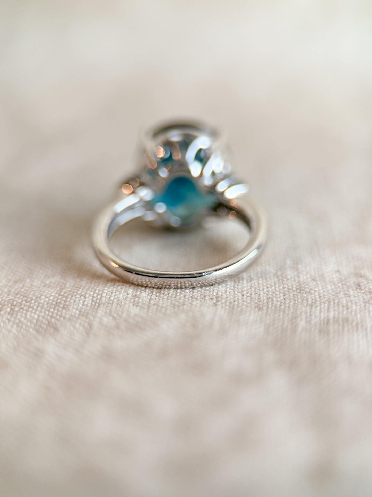 Vintage Sterling Silver Blue Topaz Gemstone Ring, Faceted Gemstone Statement Ring, Classic Elegant Jewelry
