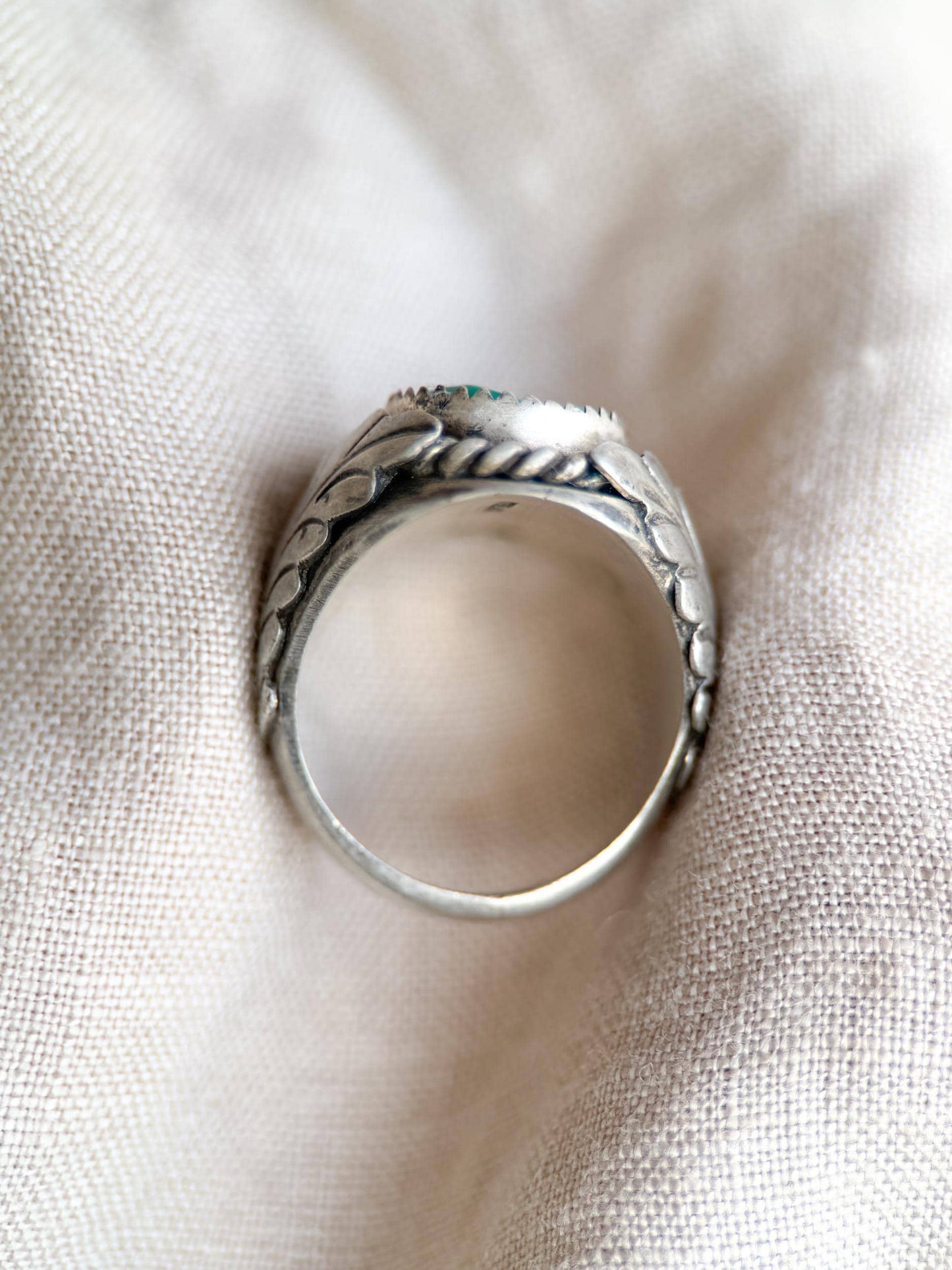 Vintage Sterling Silver Turquoise Statement Ring, Oval Matrix Boho Jewelry