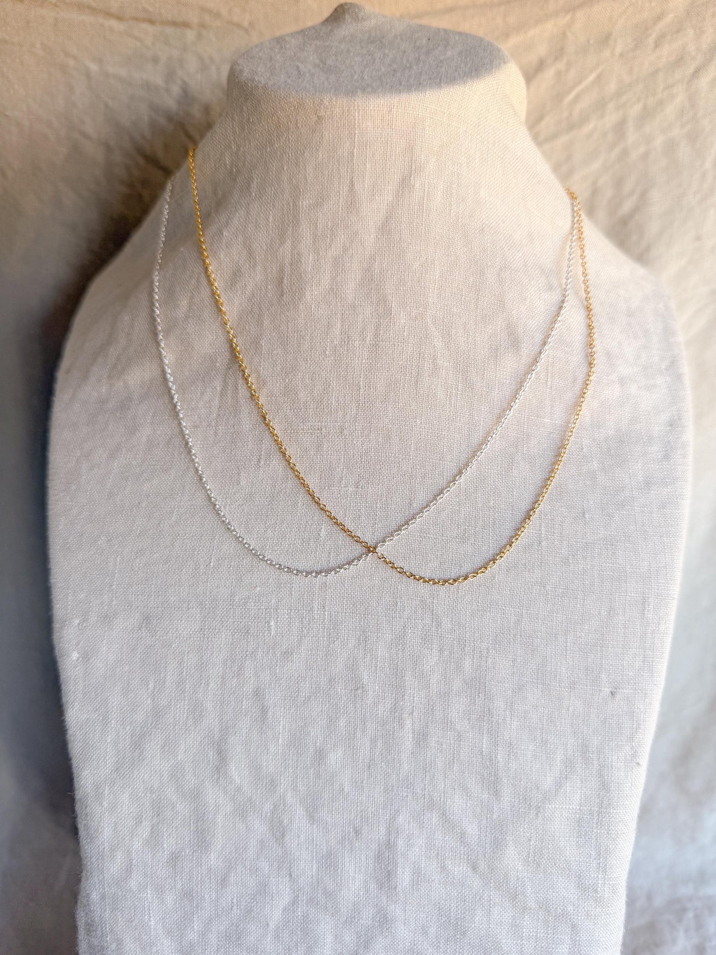 Chain Necklace in Sterling Silver or 14k Gold Filled, Layering Chain, Charm Accessory