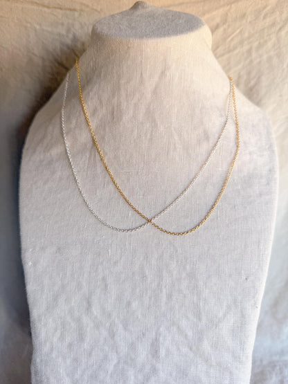 Chain Necklace in Sterling Silver or 14k Gold Filled, Layering Chain, Charm Accessory