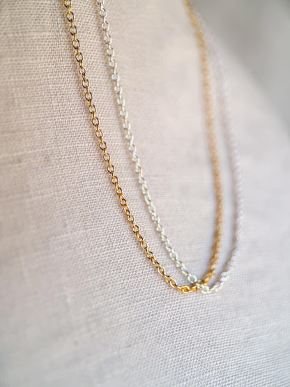 Chain Necklace in Sterling Silver or 14k Gold Filled, Layering Chain, Charm Accessory