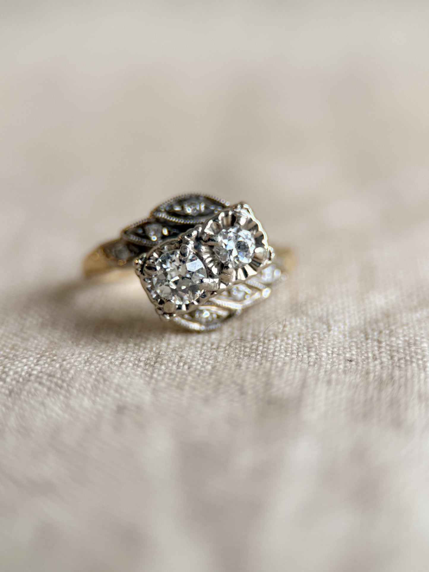 Antique 1920s Art Deco Diamond Solitaire Engagement Ring