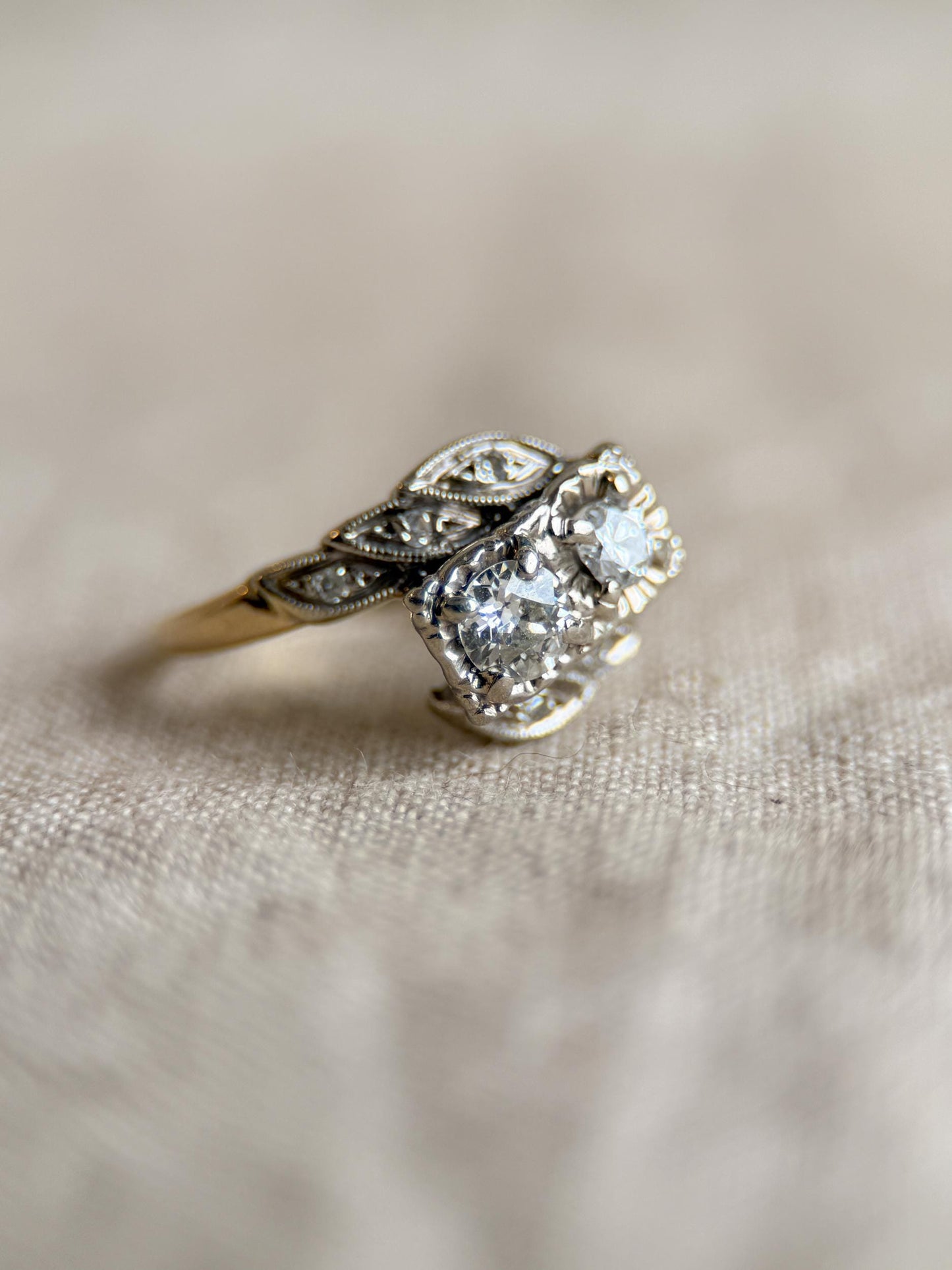 Antique 1920s Art Deco Diamond Solitaire Engagement Ring