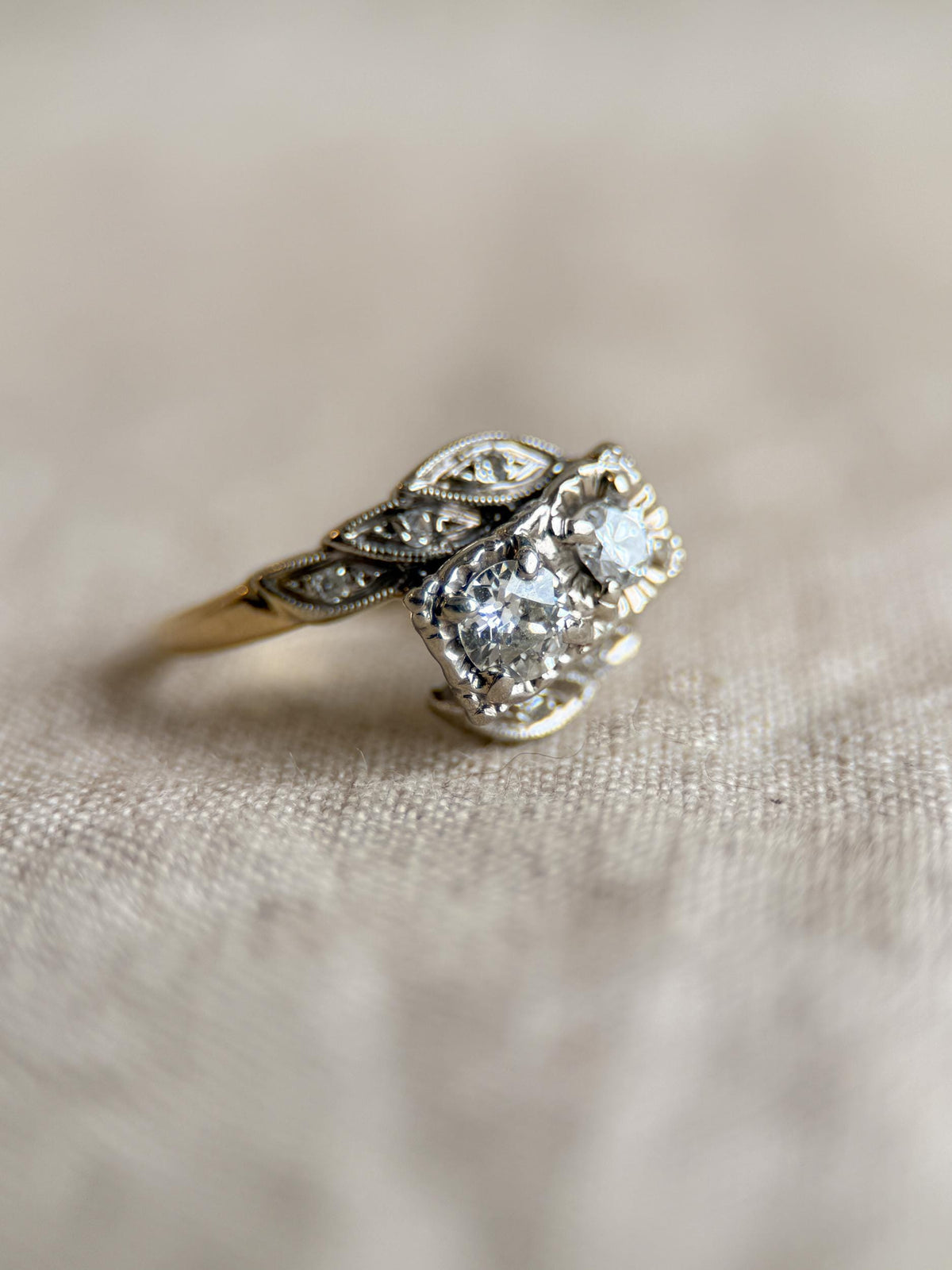 Antique 1920s Art Deco Diamond Solitaire Engagement Ring