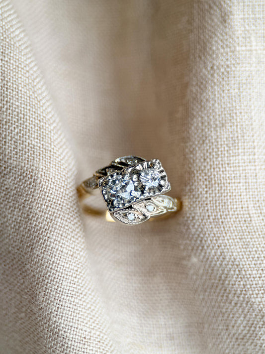 Antique 1920s Art Deco Diamond Solitaire Engagement Ring