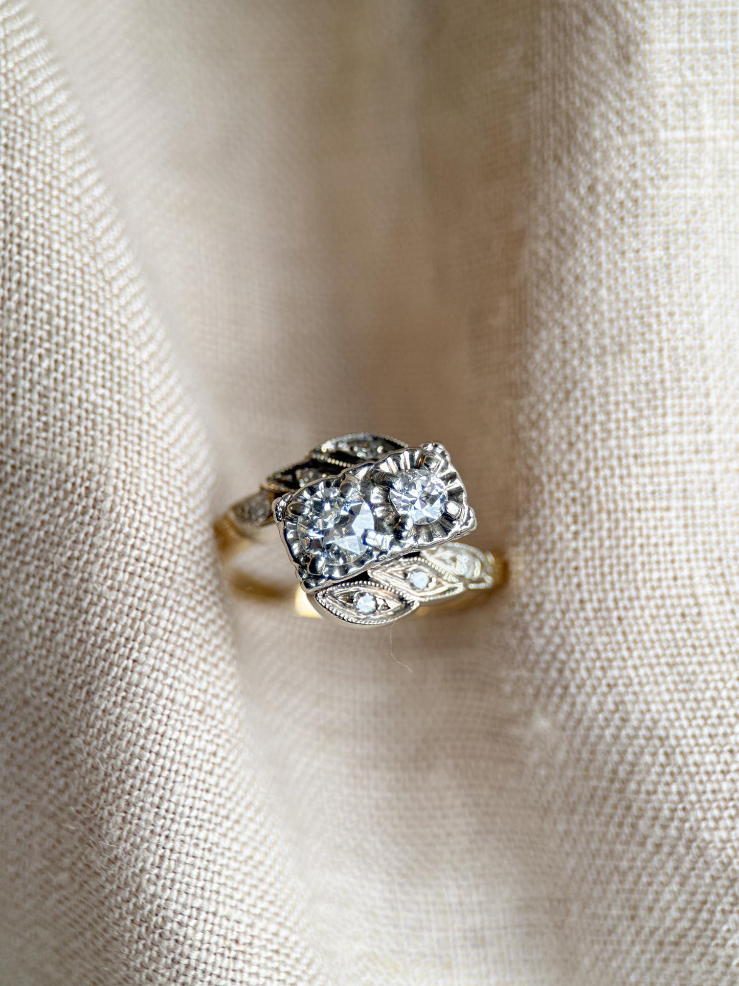 Antique 1920s Art Deco Diamond Solitaire Engagement Ring