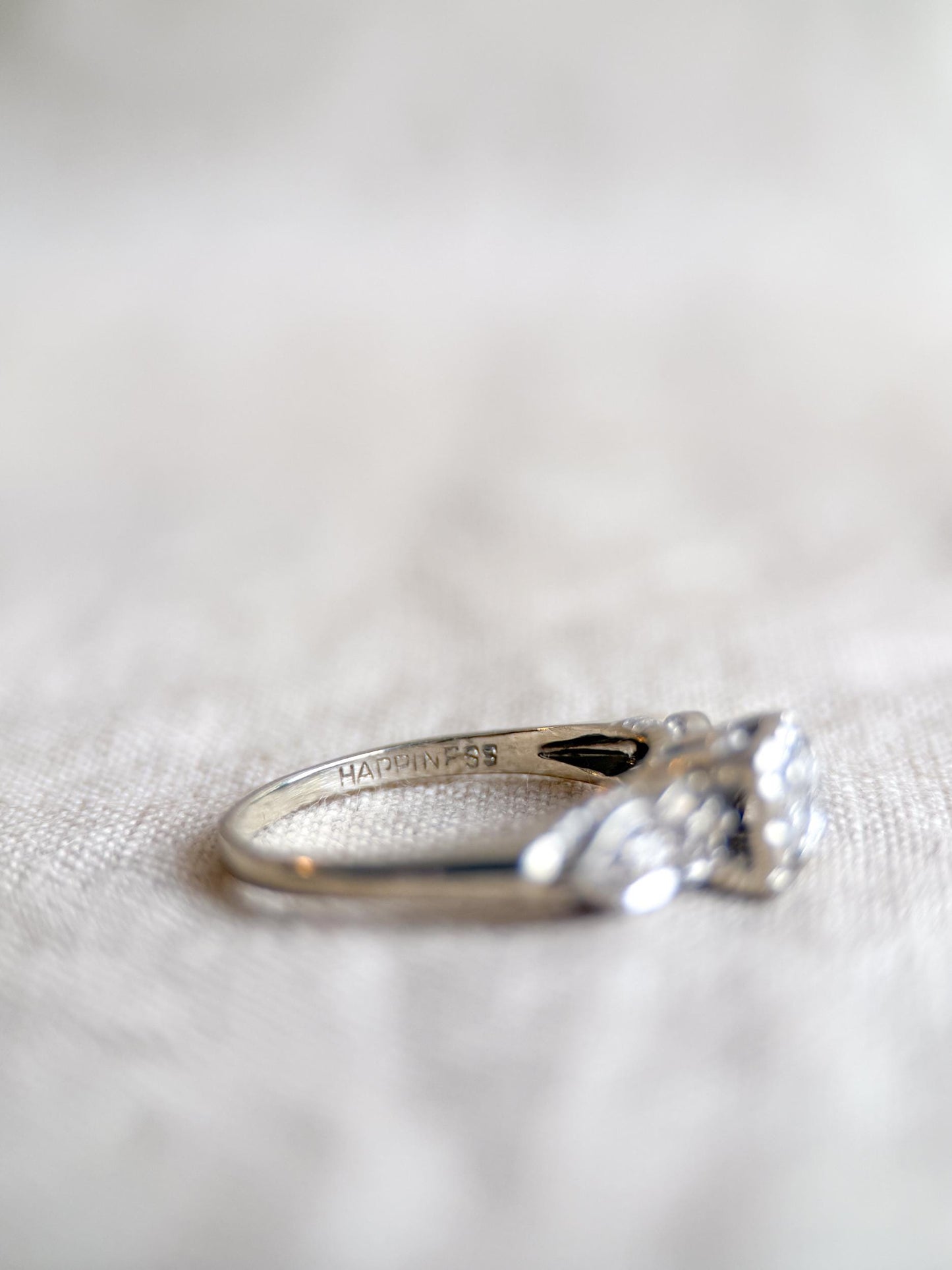 Vintage 1950s Diamond Engagement Ring in 14k White Gold