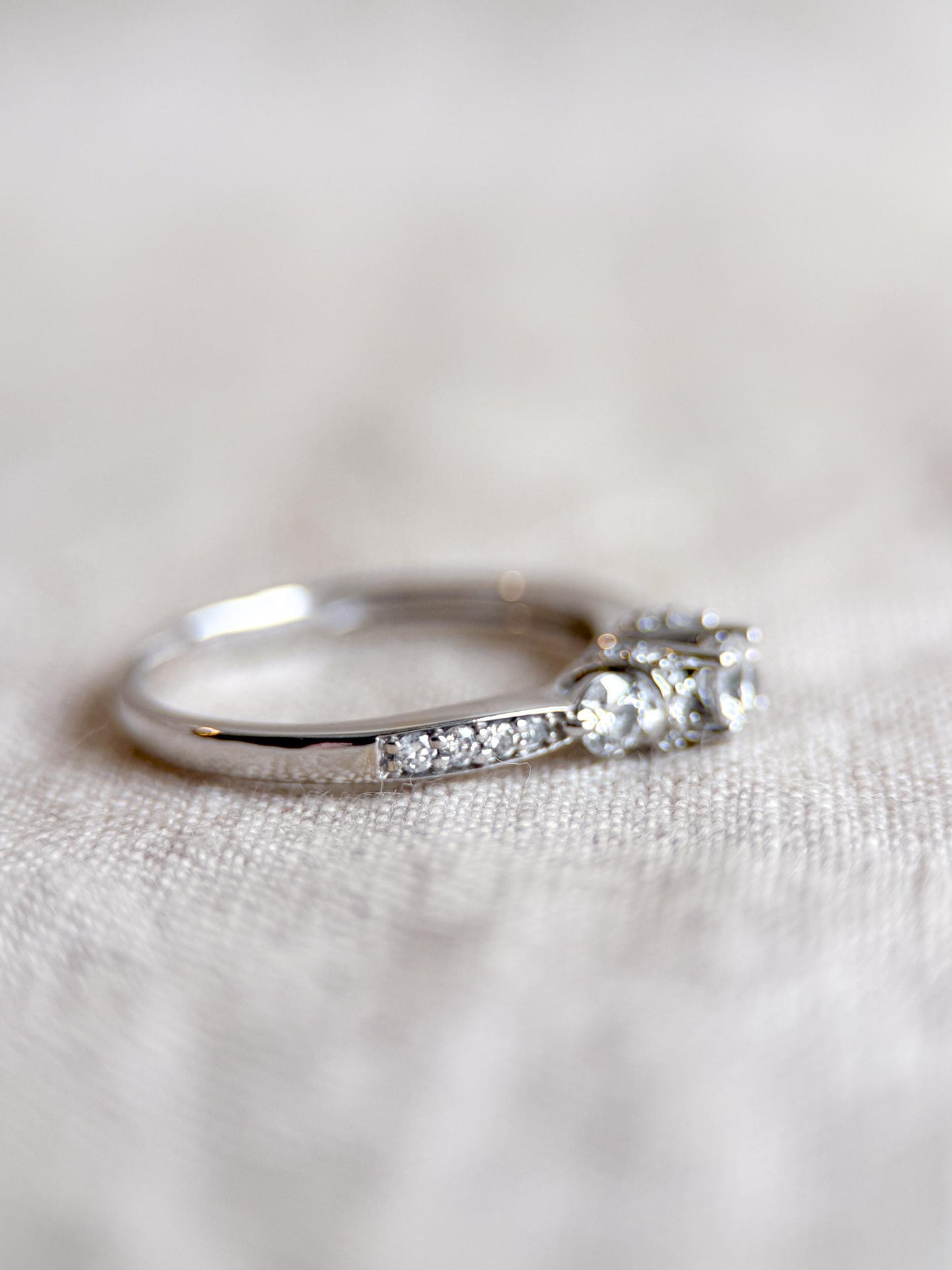 Vintage 1990s Diamond Engagement Ring in 14k White Gold